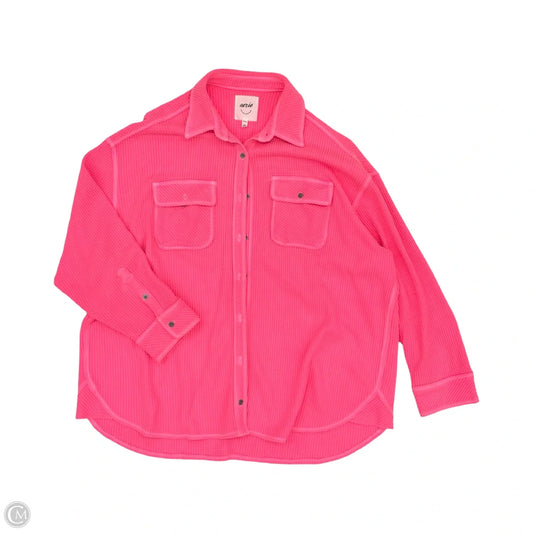 Jacket Shirt By Aerie In Pink, Size: M