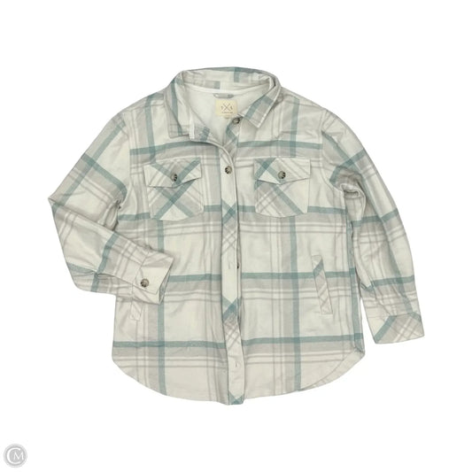 Jacket Shirt By Thread And Supply In Green & Grey, Size: L