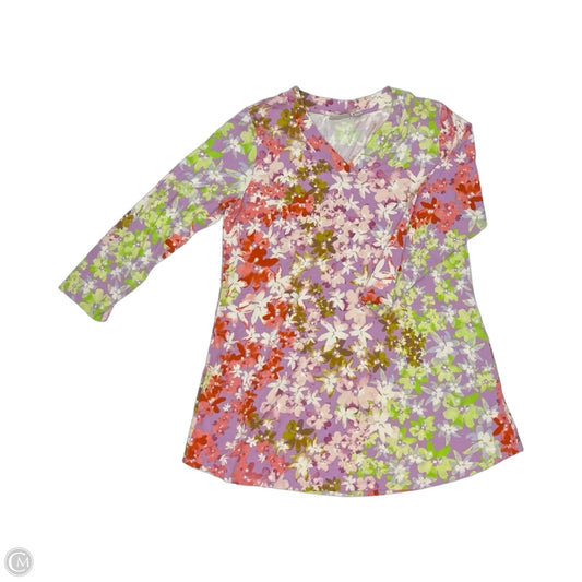 Top 3/4 Sleeve By Logo In Floral Print, Size: M