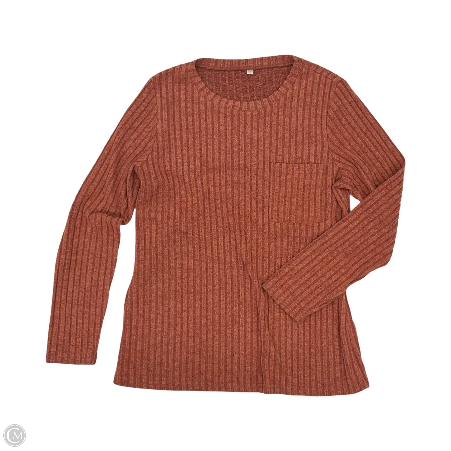 Top Long Sleeve By Cmf In Orange, Size: L