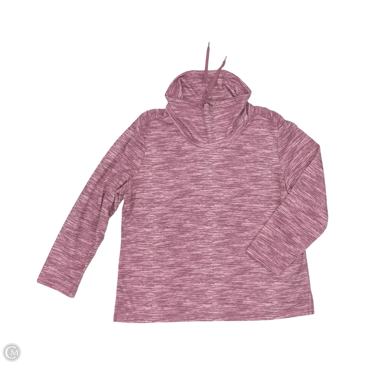 Top Long Sleeve By Karen Scott In Pink & White, Size: Xl