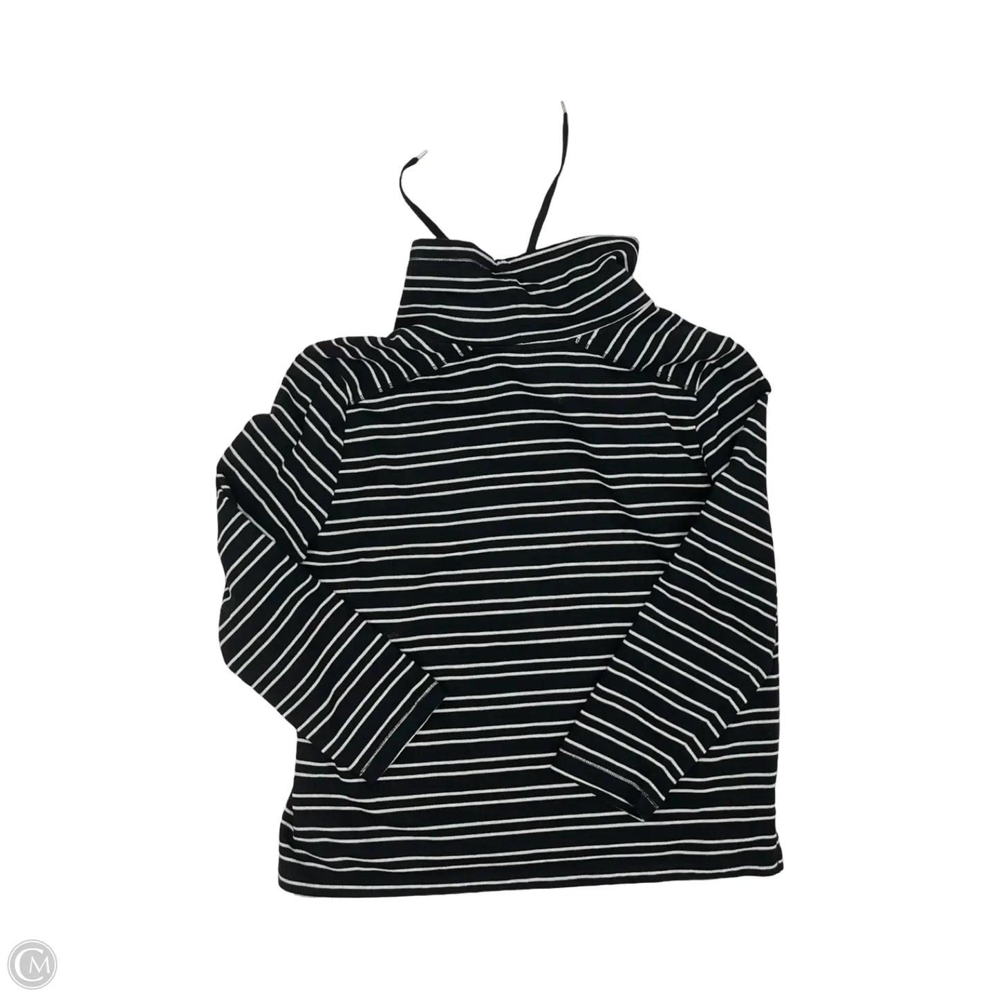 Top Long Sleeve By Karen Scott In Black & Cream, Size: Xl