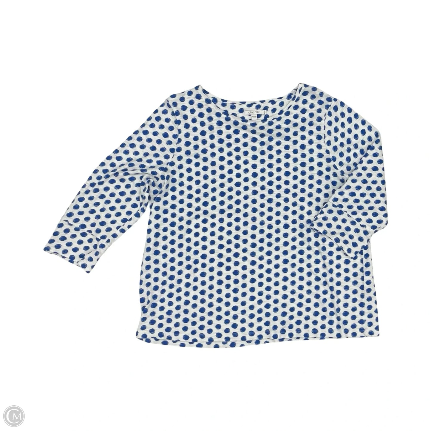 Top 3/4 Sleeve By Chicos In Polkadot Pattern, Size: Xl