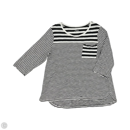 Top 3/4 Sleeve By Chicos In Black & Cream, Size: Xl