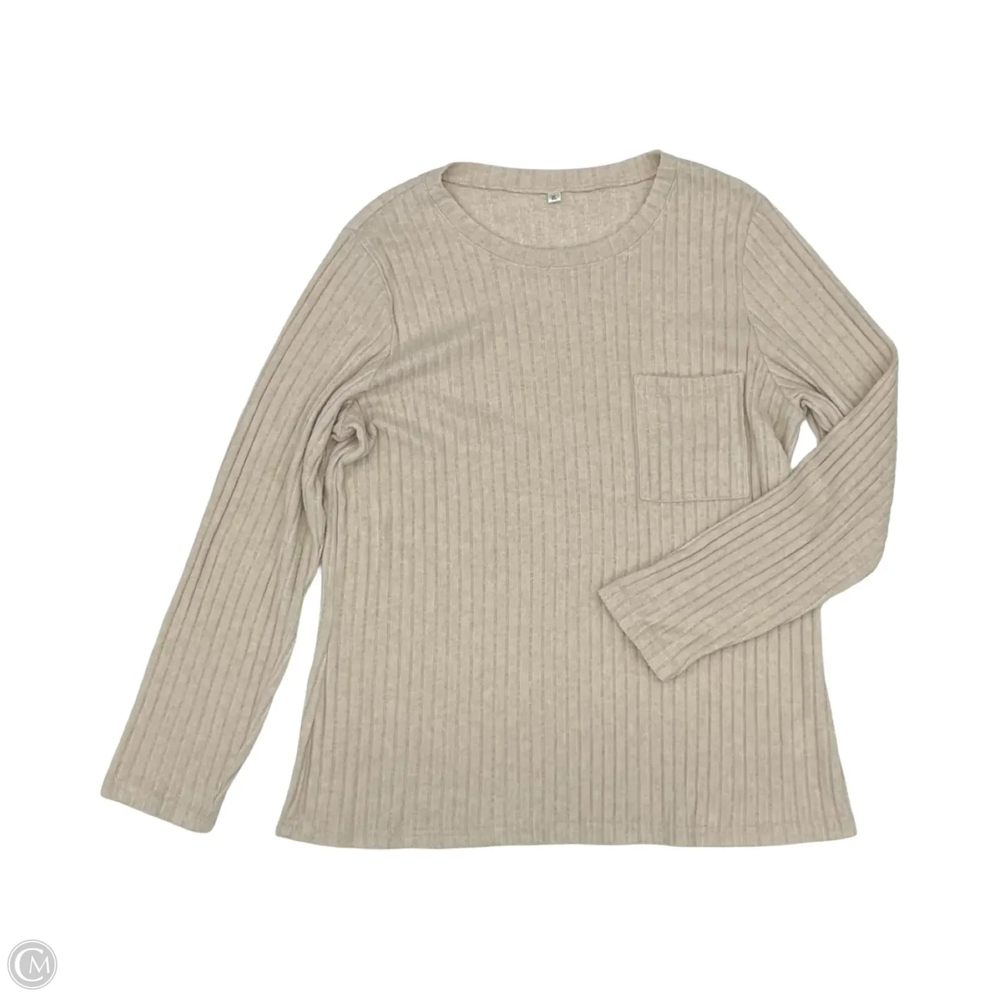 Top Long Sleeve By Cmf In Tan, Size: Xl