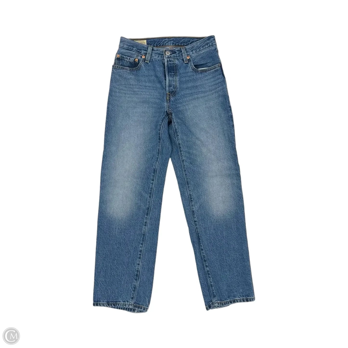 Jeans Straight By Levis In Blue Denim, Size: 2