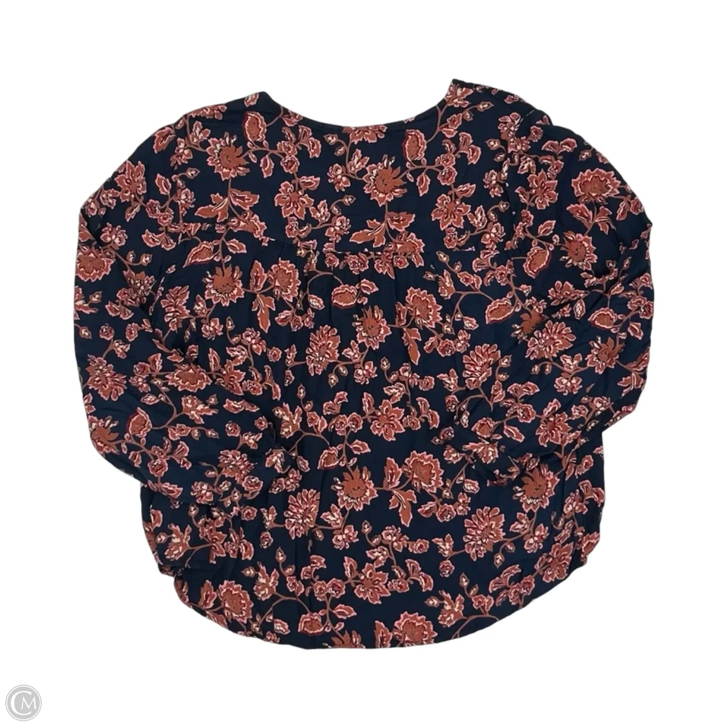 Blouse Long Sleeve By Lucky Brand In Floral Print, Size: 1x