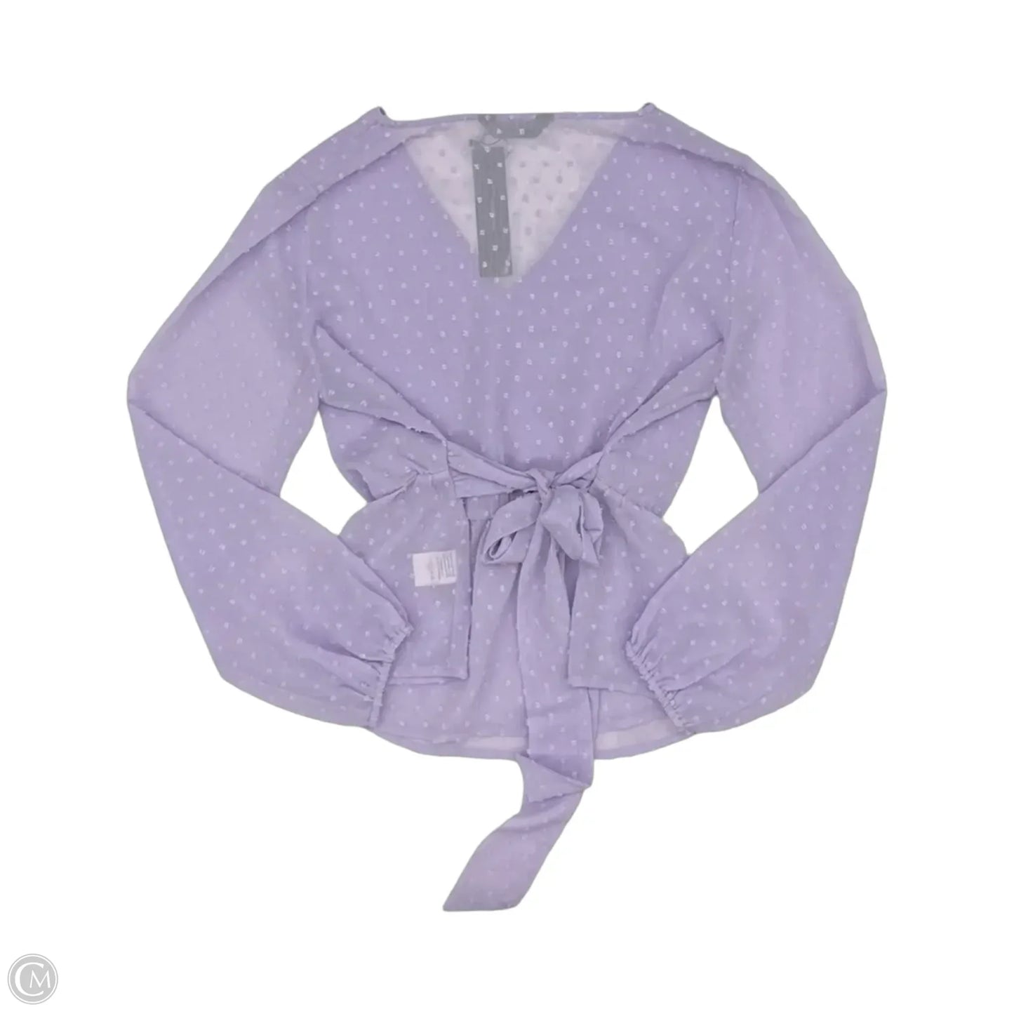 Blouse Long Sleeve By Allegra K In Purple, Size: L