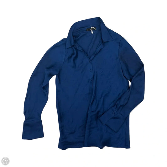 Blouse Long Sleeve By Mng In Navy, Size: M