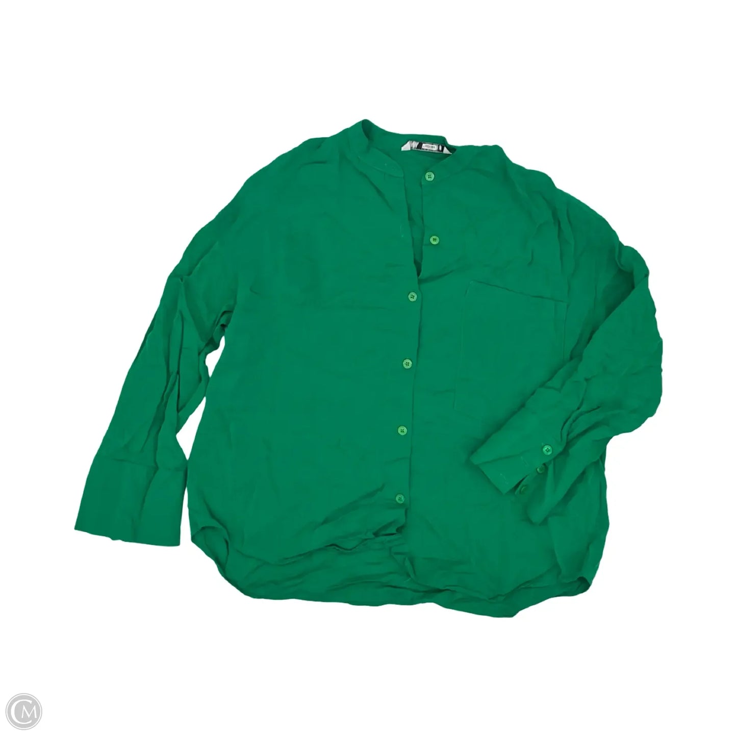 Blouse Long Sleeve By Zara In Green, Size: S