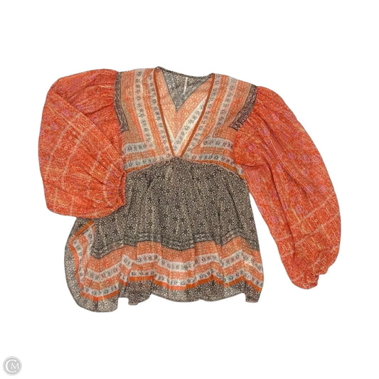 Blouse Long Sleeve By Free People In Multi-colored, Size: Xs