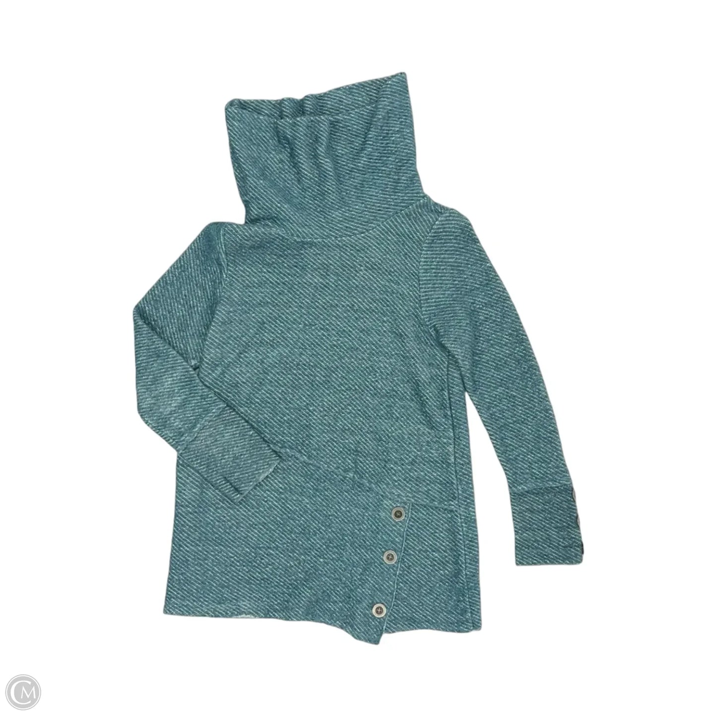 Top Long Sleeve By Soft Surroundings In Blue & Cream, Size: M