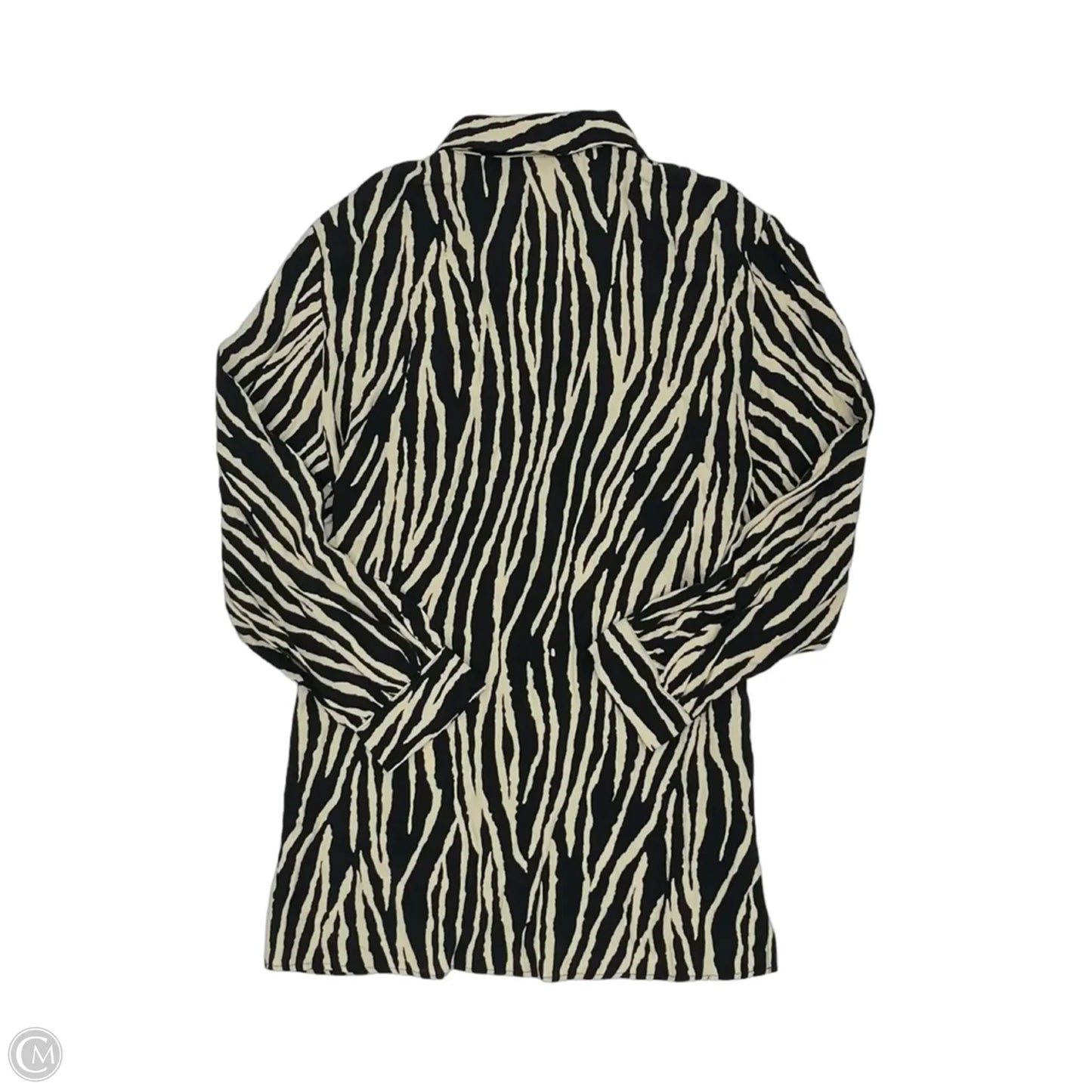 Blouse Long Sleeve By Zara In Zebra Print, Size: L