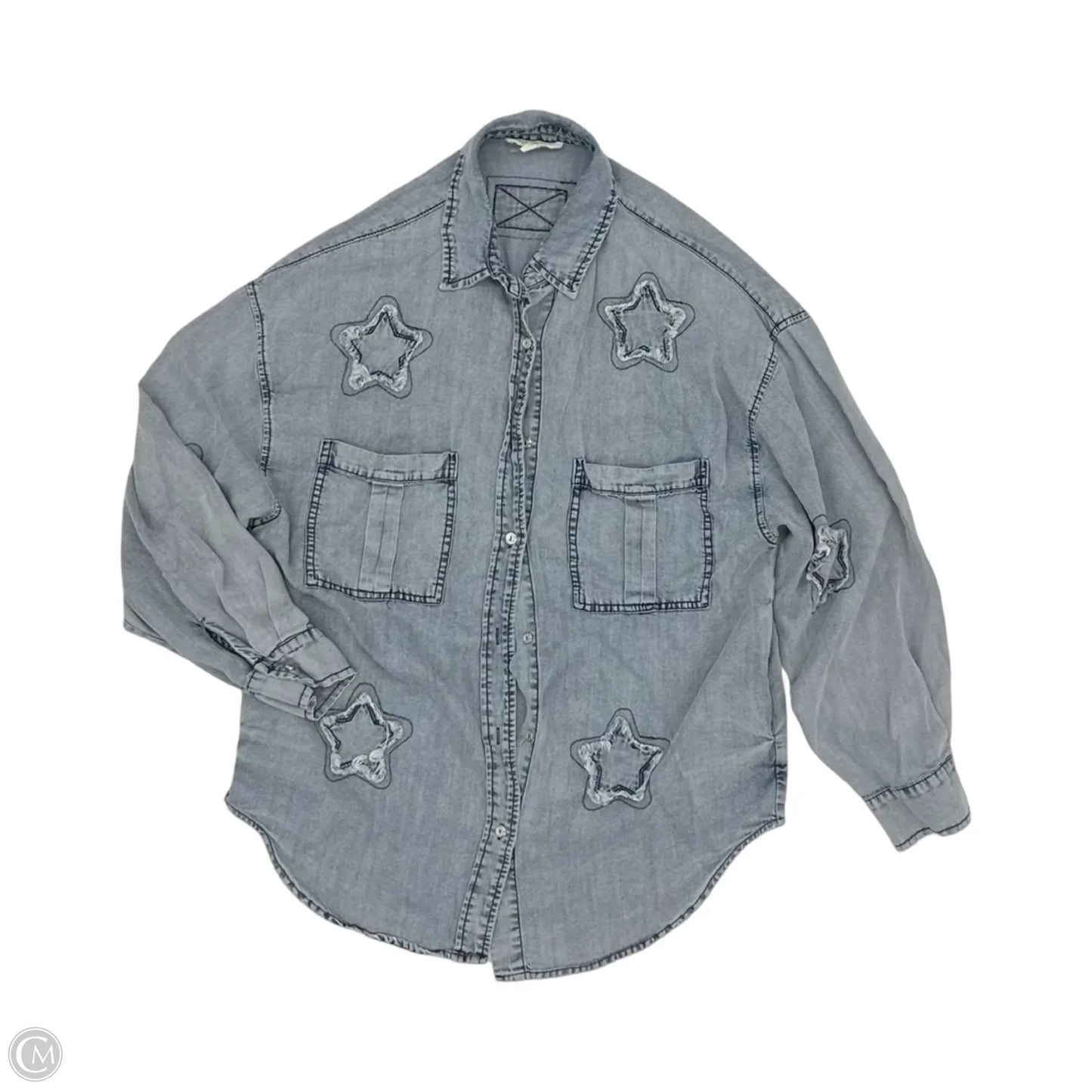Top Long Sleeve By Blue Velvet In Blue Denim, Size: S