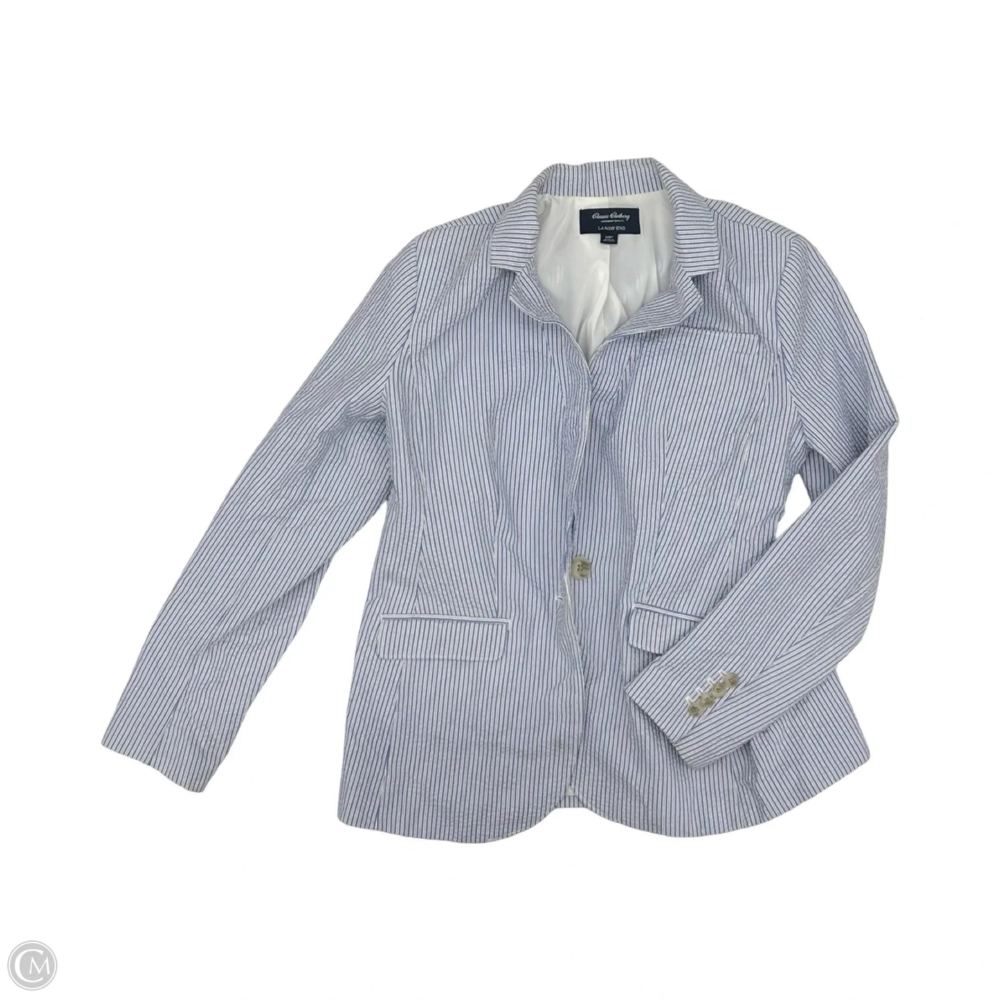 Blazer By Lands End In Blue & White, Size: 10p