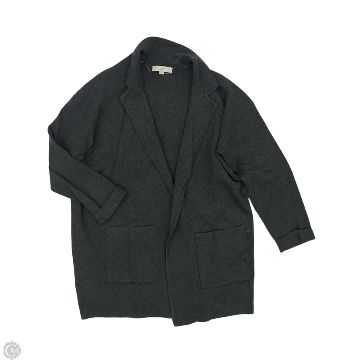 Sweater Cardigan By Loft In Grey, Size: L