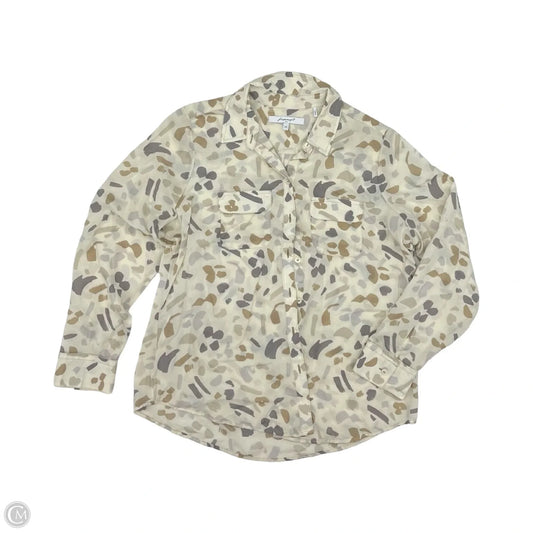 Blouse Long Sleeve By Foxcroft In Multi-colored, Size: L