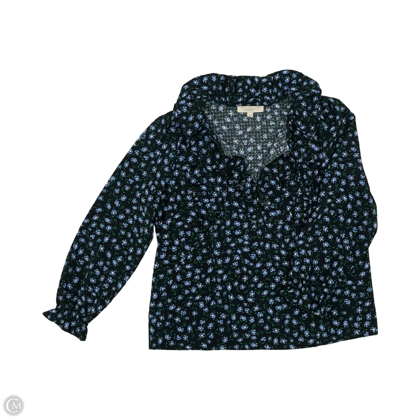 Blouse Long Sleeve By Loft In Floral Print, Size: L