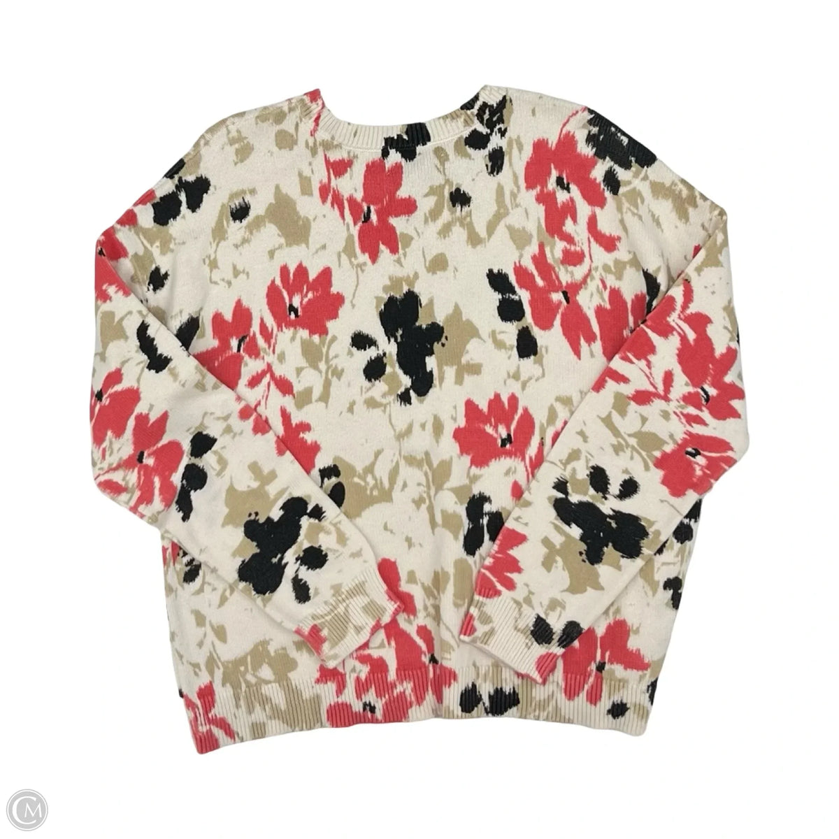 Sweater By Loft In Floral Print, Size: L