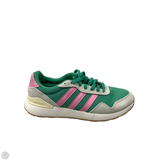 Shoes Sneakers By Adidas In Green & Pink, Size: 10