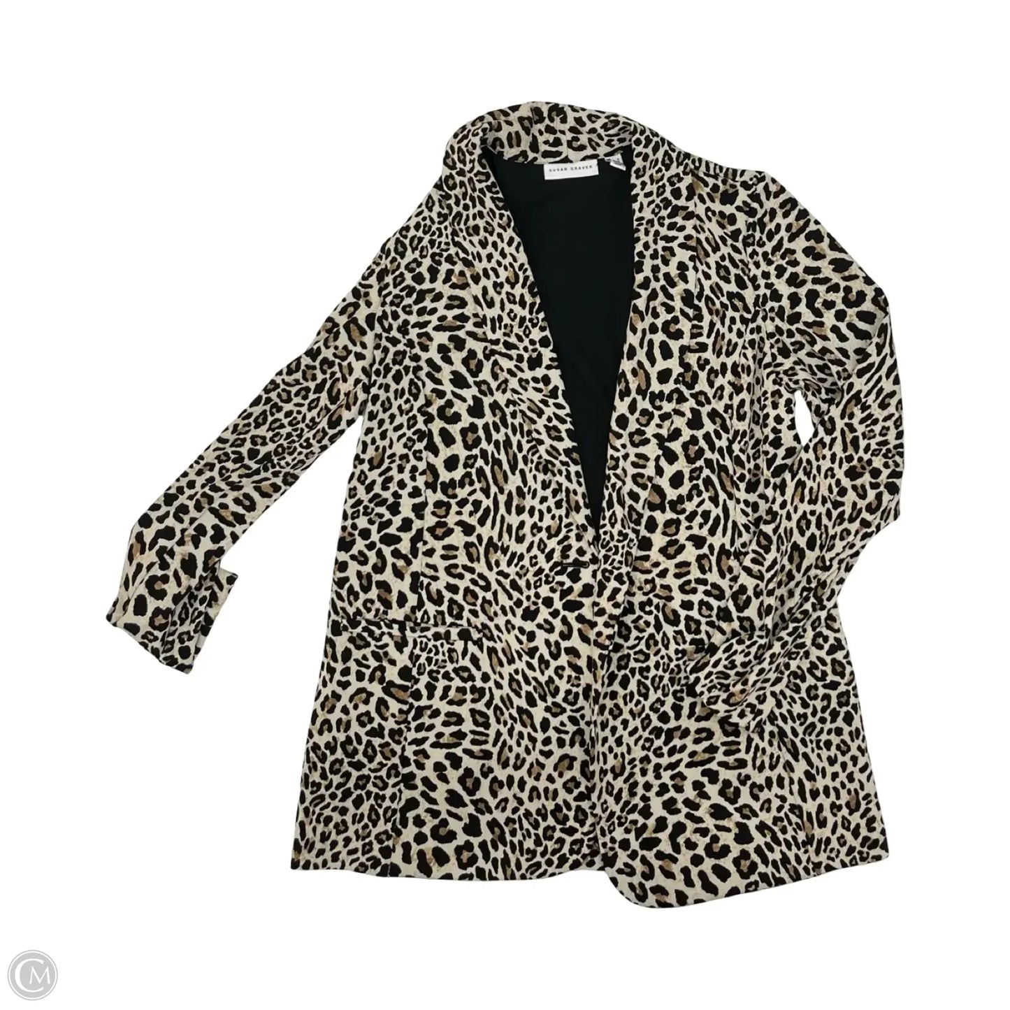 Blazer By Susan Graver In Leopard Print, Size: S
