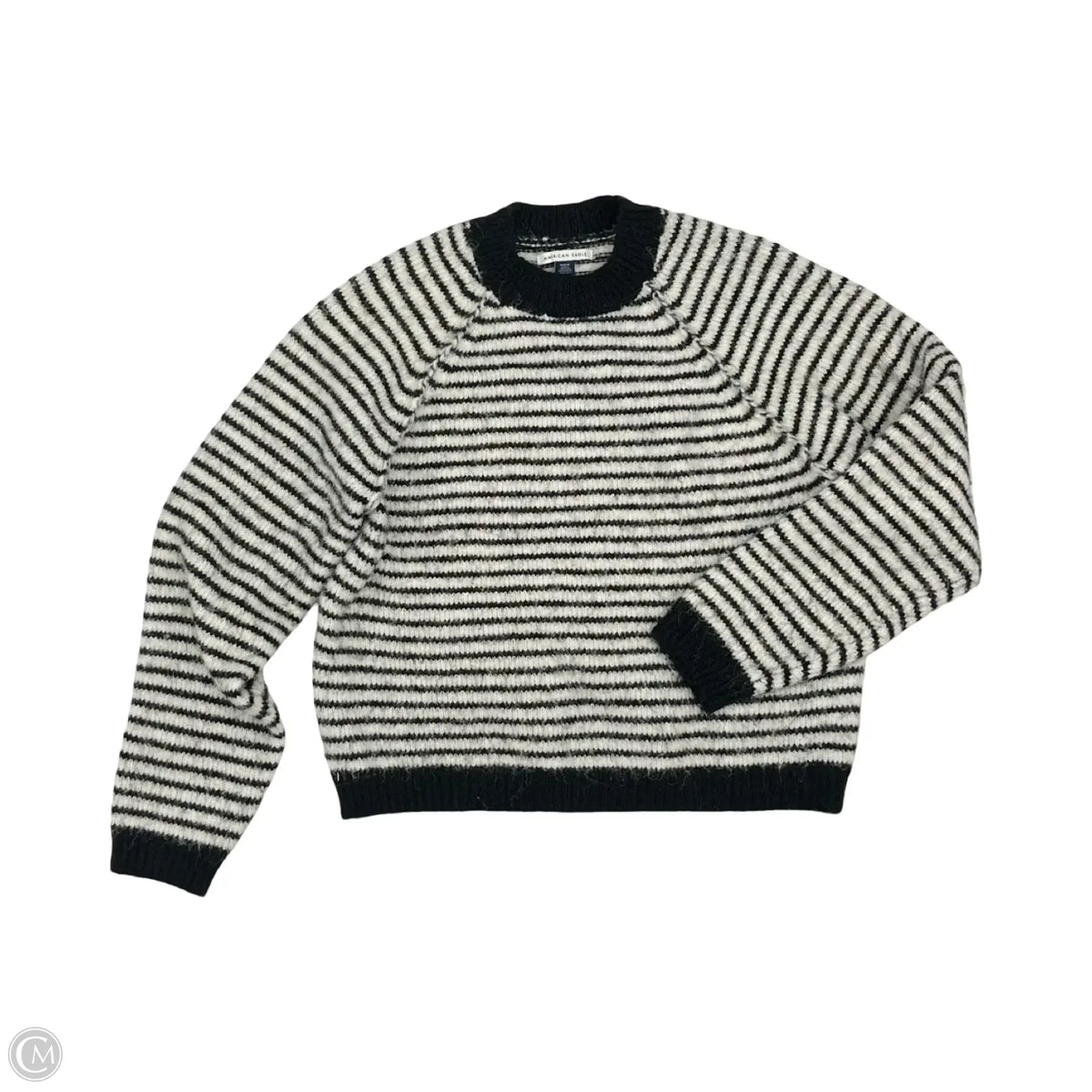 Sweater By American Eagle In Black & Cream, Size: M