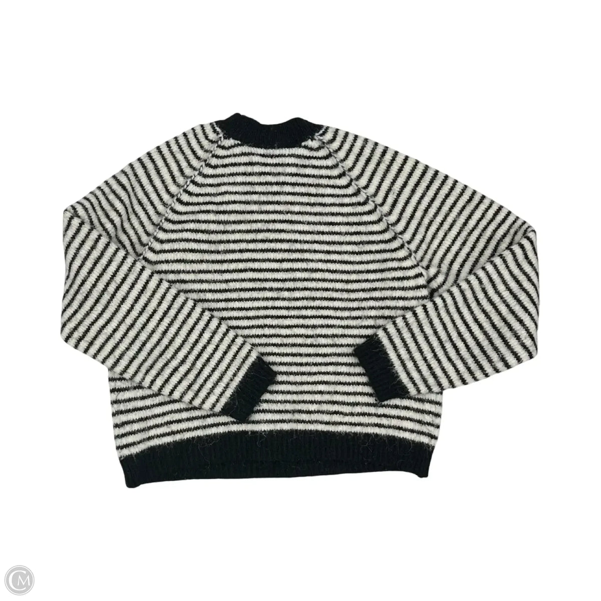 Sweater By American Eagle In Black & Cream, Size: M