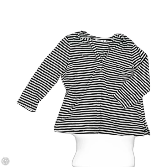 Top Long Sleeve By Chicos In Black & Cream, Size: M
