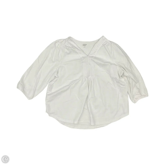 Top 3/4 Sleeve By Lands End In White, Size: 1x