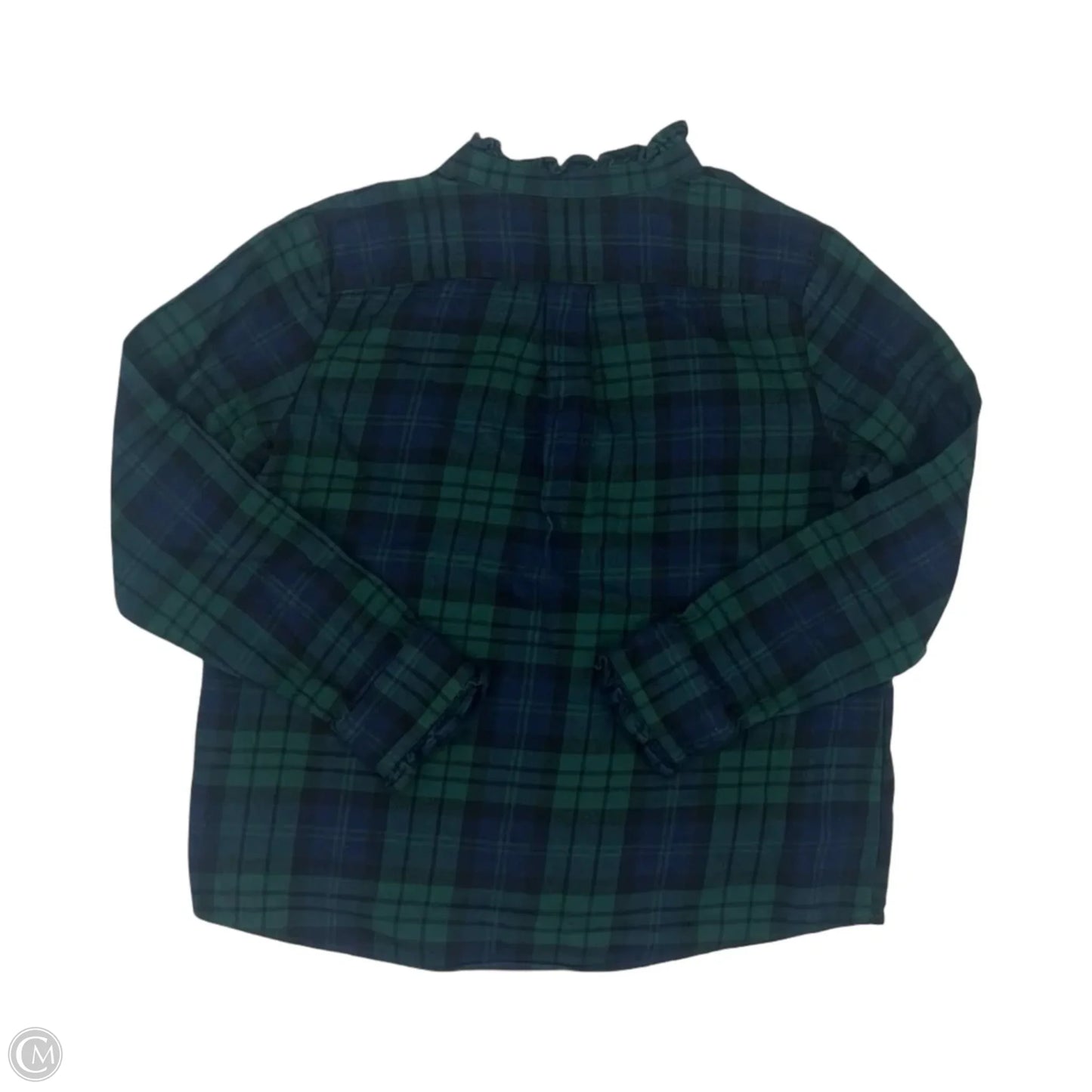 Top Long Sleeve By Lands End In Blue & Green, Size: M