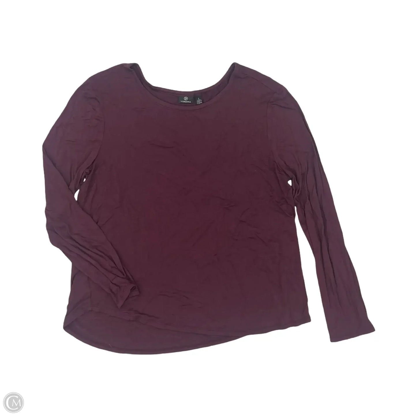 Top Long Sleeve By Versona In Red, Size: L