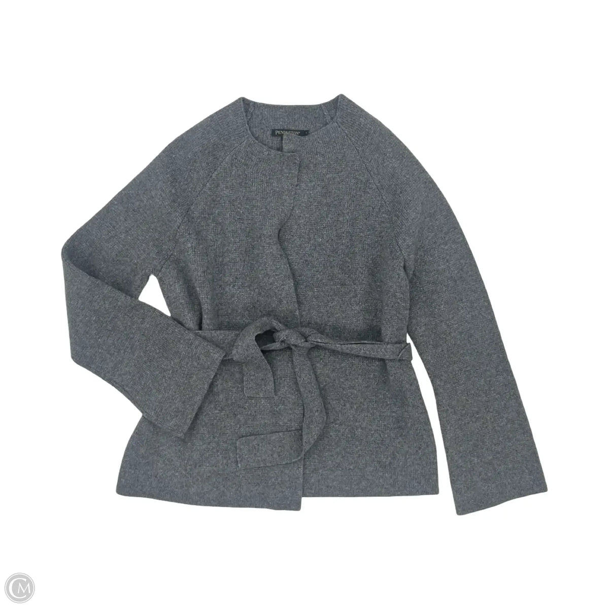 Sweater Cardigan By Pendleton In Grey, Size: L