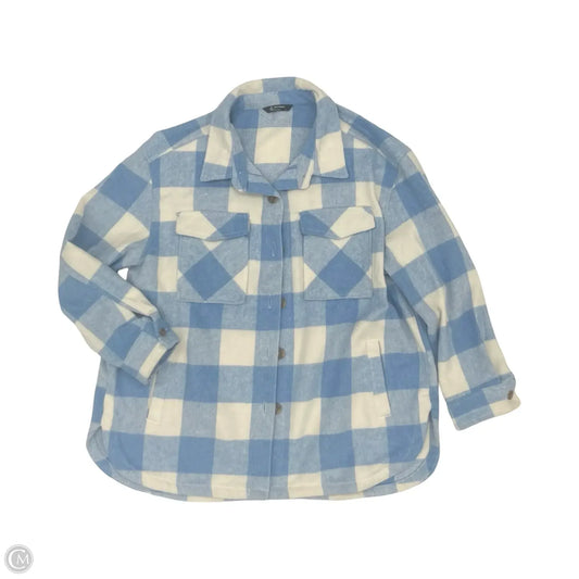 Jacket Shirt By Members Mark In Blue & Cream, Size: Xl