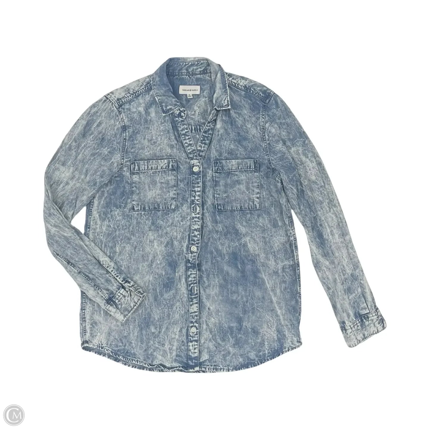 Top Long Sleeve By Thread And Supply In Blue, Size: S