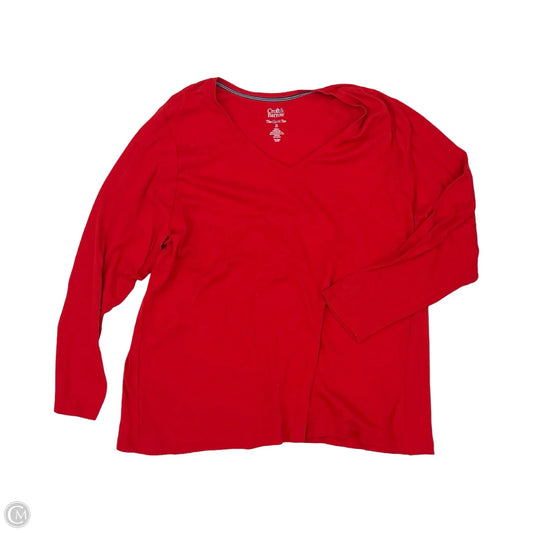 Top Long Sleeve By Croft And Barrow In Red, Size: 2x