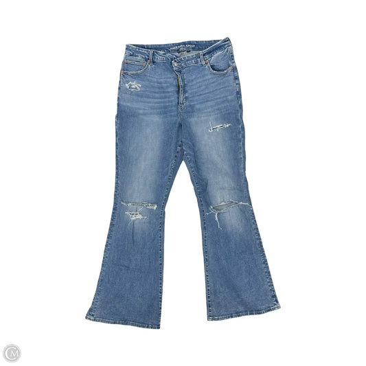 Jeans Flared By American Eagle In Blue Denim, Size: 18