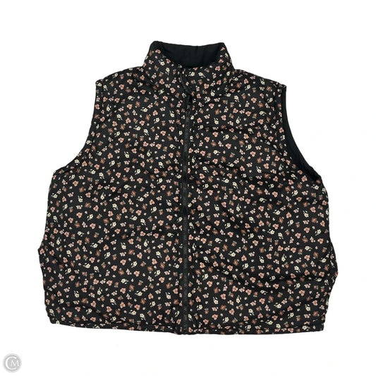 Vest Puffer & Quilted By Chicsoul In Floral Print, Size: 2x