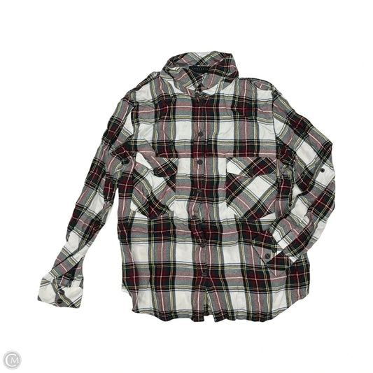 Top Long Sleeve By Sanctuary In Plaid Pattern, Size: L