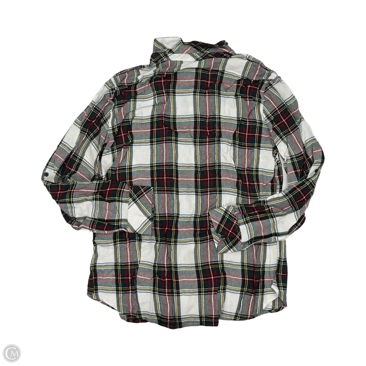 Top Long Sleeve By Sanctuary In Plaid Pattern, Size: L
