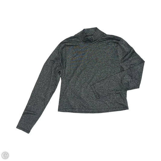 Blouse Long Sleeve By Abercrombie And Fitch In Black & Silver, Size: Xl