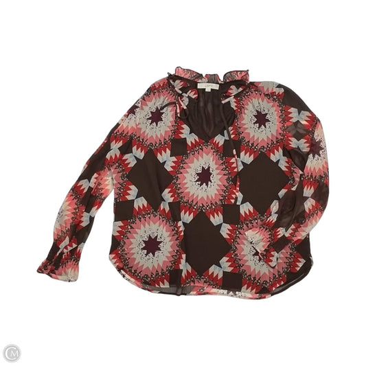 Blouse Long Sleeve By Loft In Multi-colored, Size: Xl