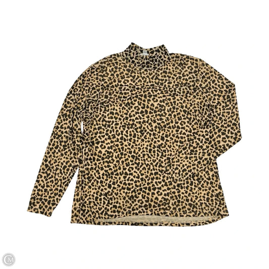 Blouse Long Sleeve By A New Day In Leopard Print, Size: Xxl