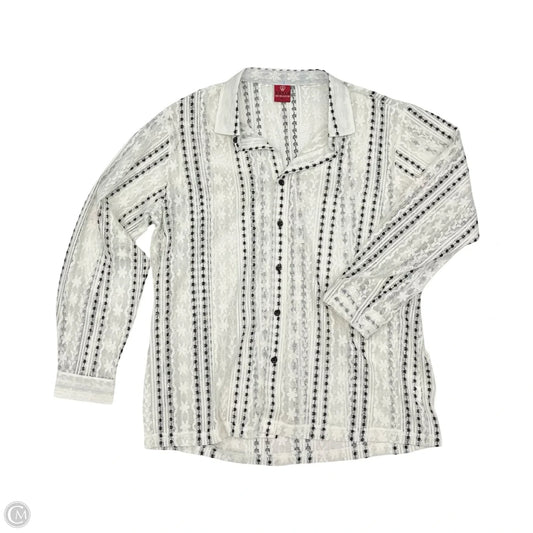 Blouse Long Sleeve By Clothes Mentor In Black & Cream, Size: Xl