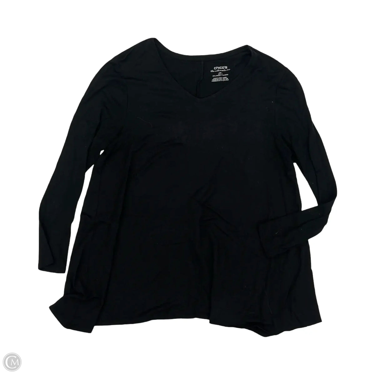 Top Long Sleeve Basic By Chicos In Black, Size: L