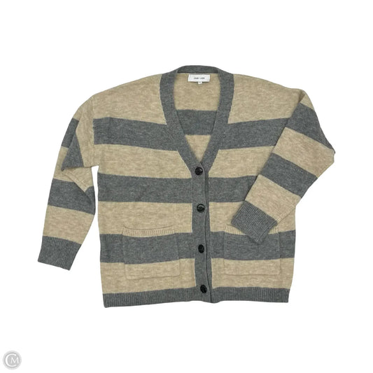 Sweater Cardigan By John + Jenn In Grey & Tan, Size: M