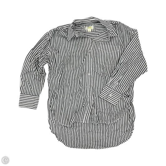 Blouse Long Sleeve By Maeve In Black & White, Size: S