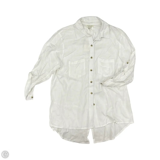 Blouse Long Sleeve By Sim & Sam In Cream, Size: Xl