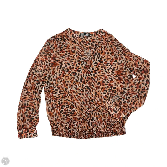 Blouse Long Sleeve By Liverpool In Leopard Print, Size: S