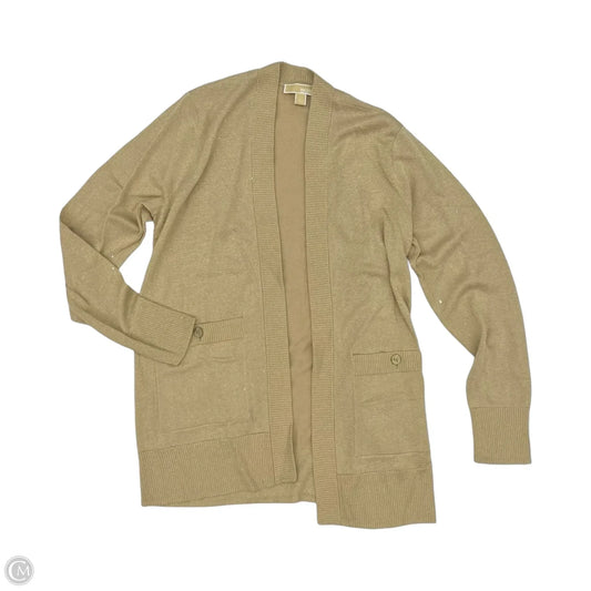 Cardigan Designer By Michael Kors In Gold, Size: L