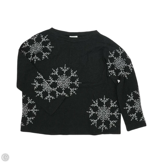 Top Long Sleeve By J. Jill In Black & Cream, Size: Mp